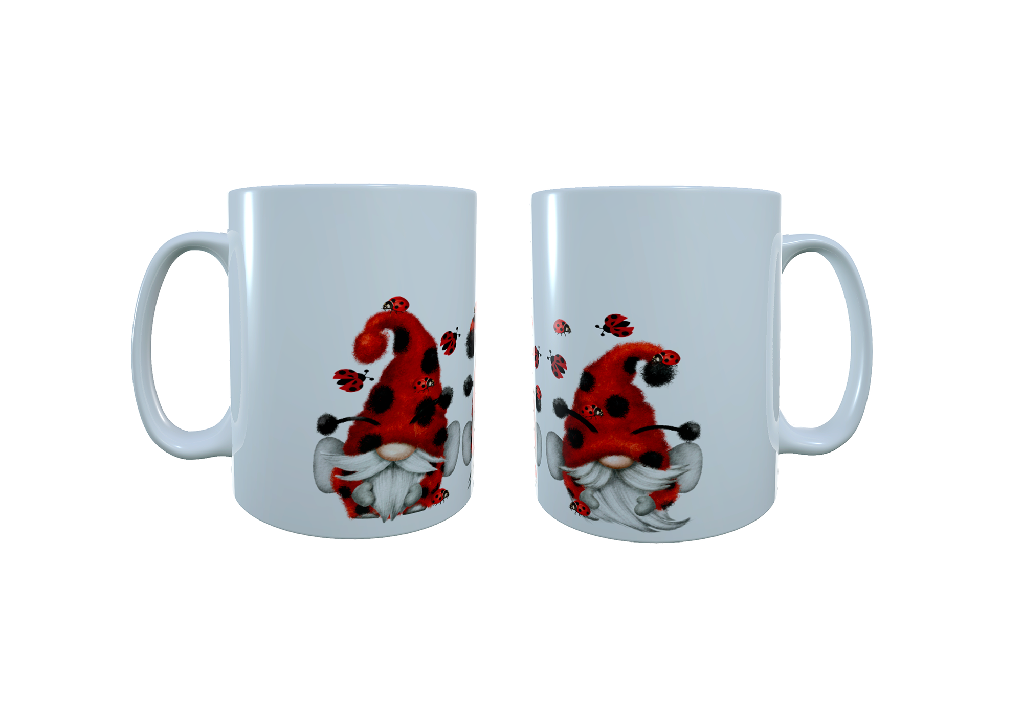 Ladybird Gnome Ceramic Mug, Ladybug Gonk Coffee Mug, Coffee Mug - Click Image to Close